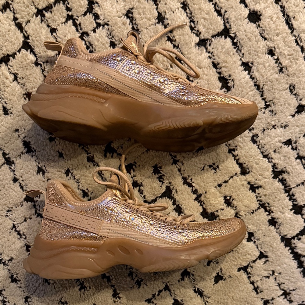 Steve Madden Maxima Glittering Gold Sneakers size 10 - Picture 5 of 9